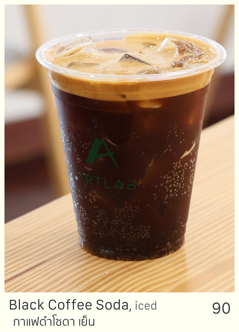 Black Coffee Soda, iced = 90 THB