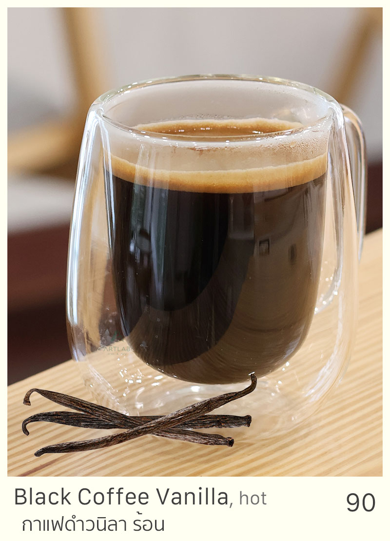 Black Coffee Vanilla, hot = 90 THB