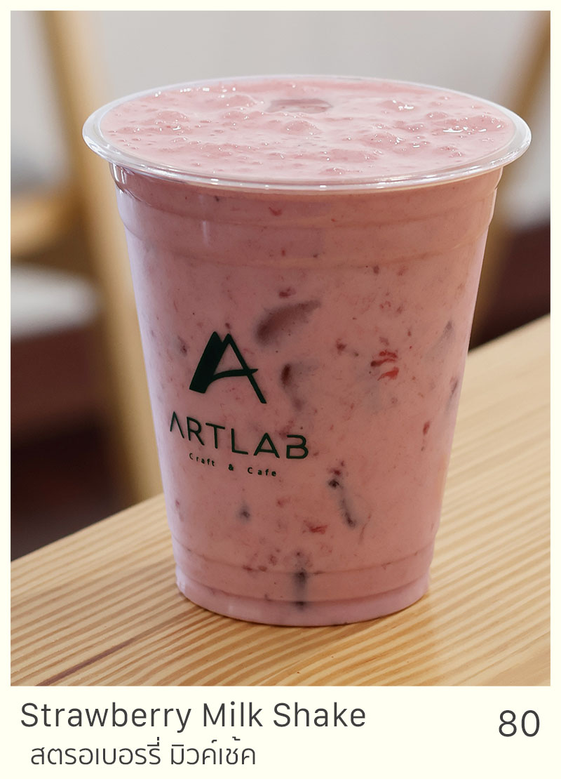 Strawberry Milk Shake = 80 THB