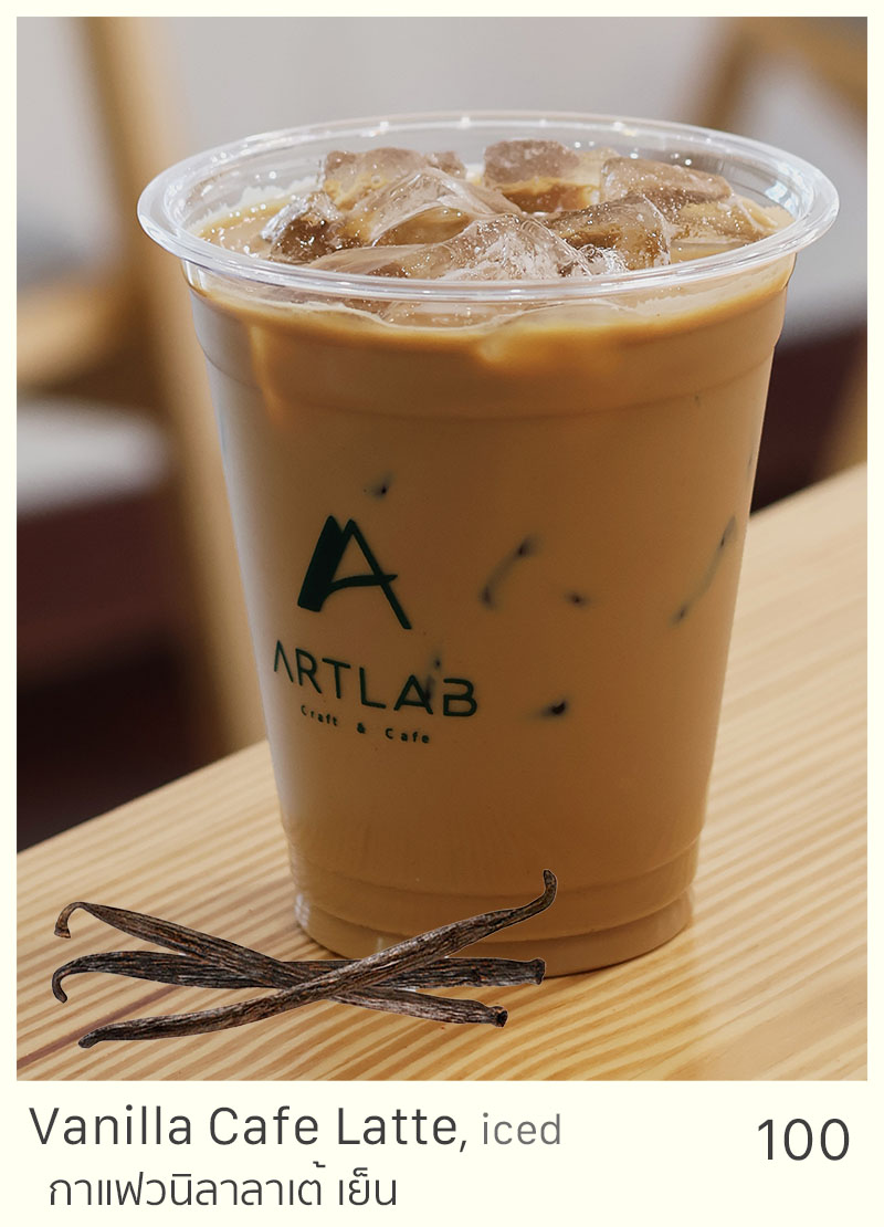 Vanilla Cafe Latte, iced = 100 THB